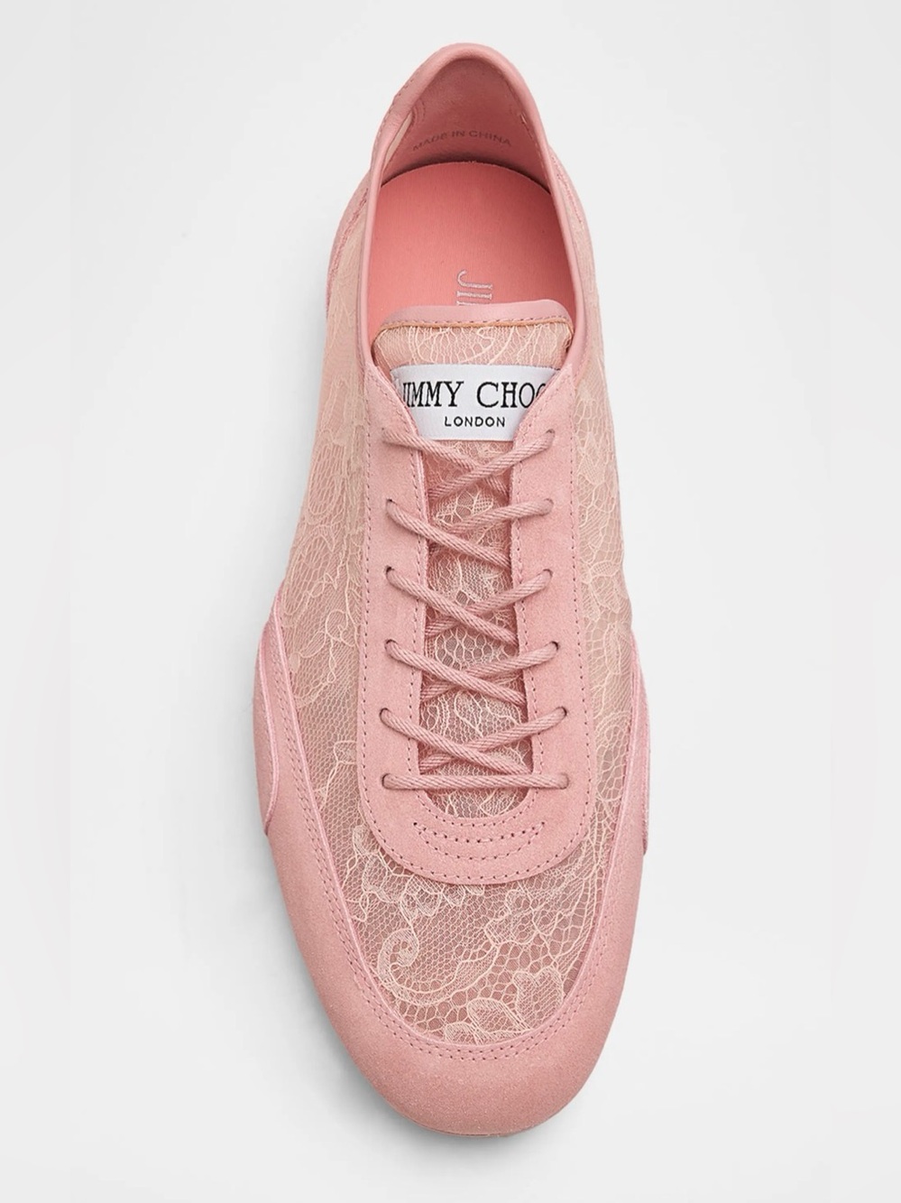 Jimmy Choo Blush Pink Lace-Up Women's Sneaker